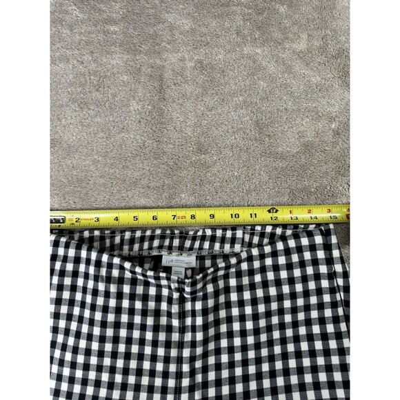 J JILL Essential Cotton Stretch I Black Cream Check Pull On Pants I Women’s Sz 8 - Picture 10 of 13